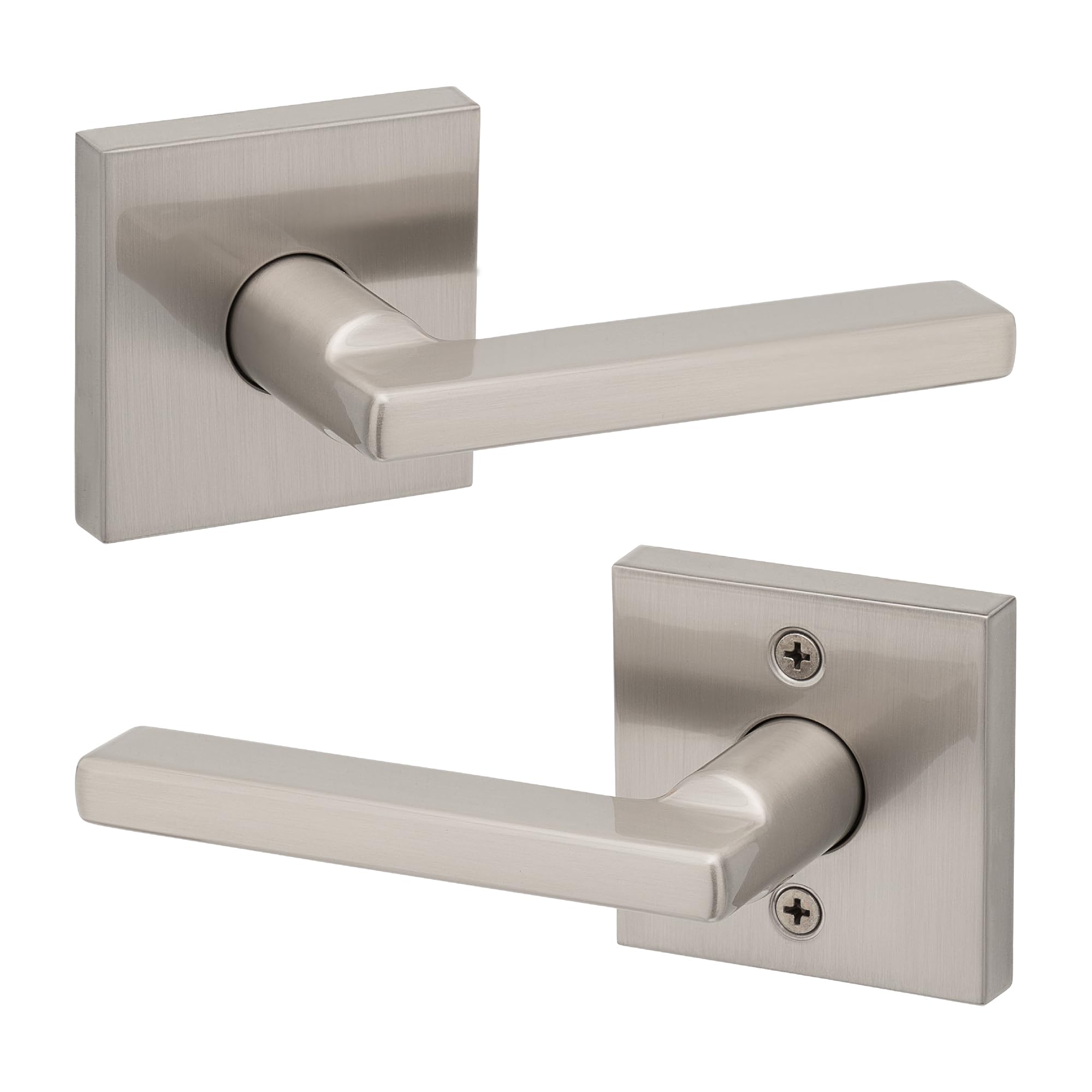 本A-2 No.1 ① Weiser Halifax Satin Nickel Door Handle, Reversible Passage Lever